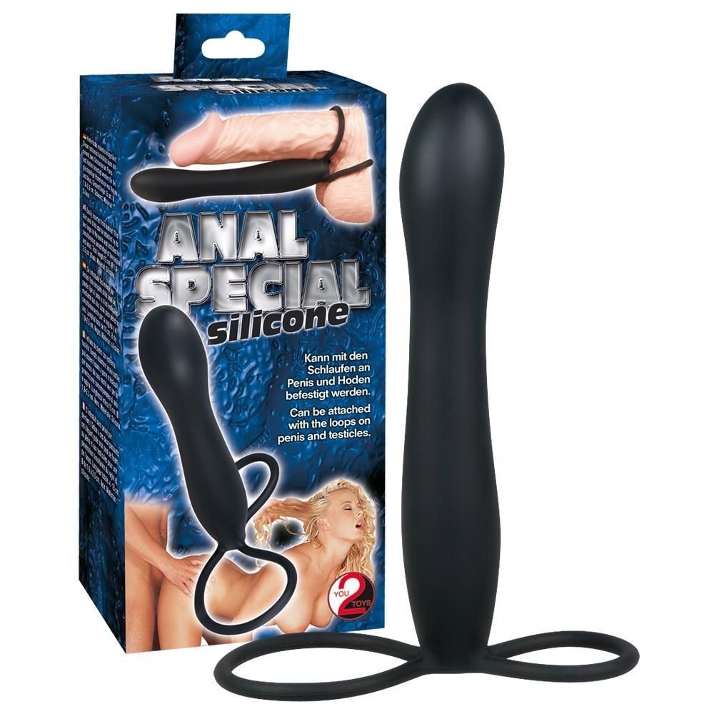 Насадка на пенис для двойного проникновения Anal Special, 15 см (черный)