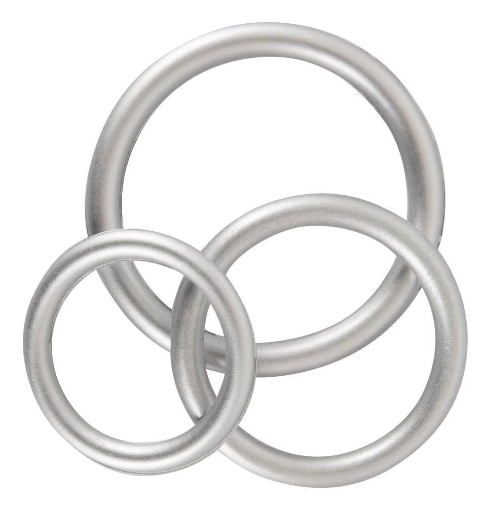 Набір ерекційних кілець Metallic Cock Ring Set, 3 шт (сріблястий)
