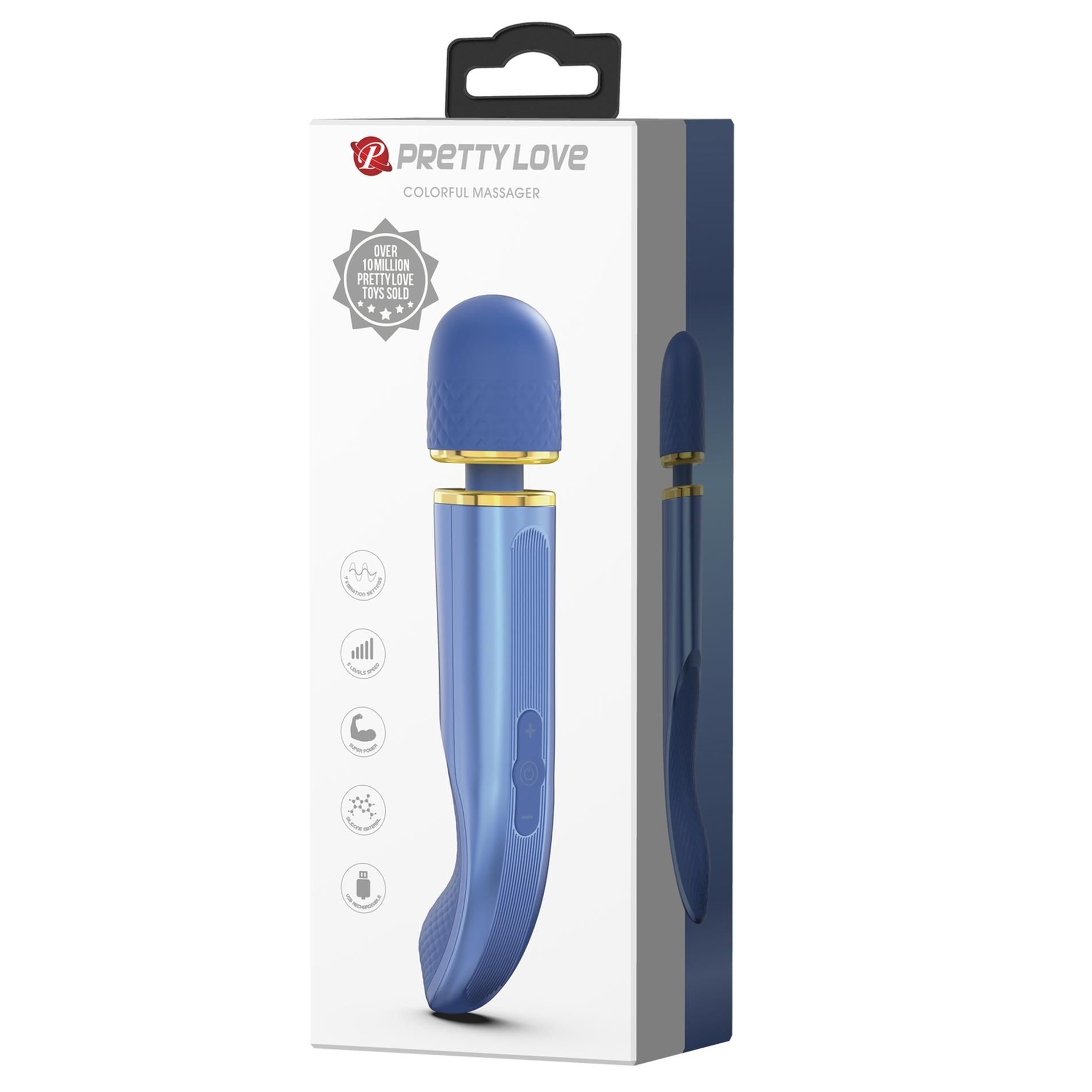 Вибромассажер Pretty Love Colorful Massager, 24 см (синий)