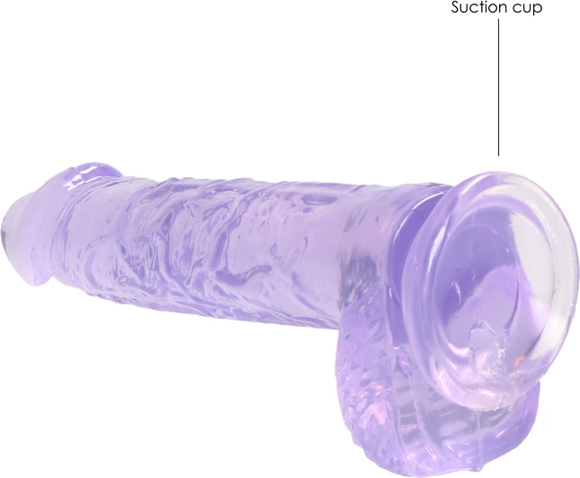Dildo RealRock Crystal Clear Dildo Realistic, 17 cm (fioletowy)