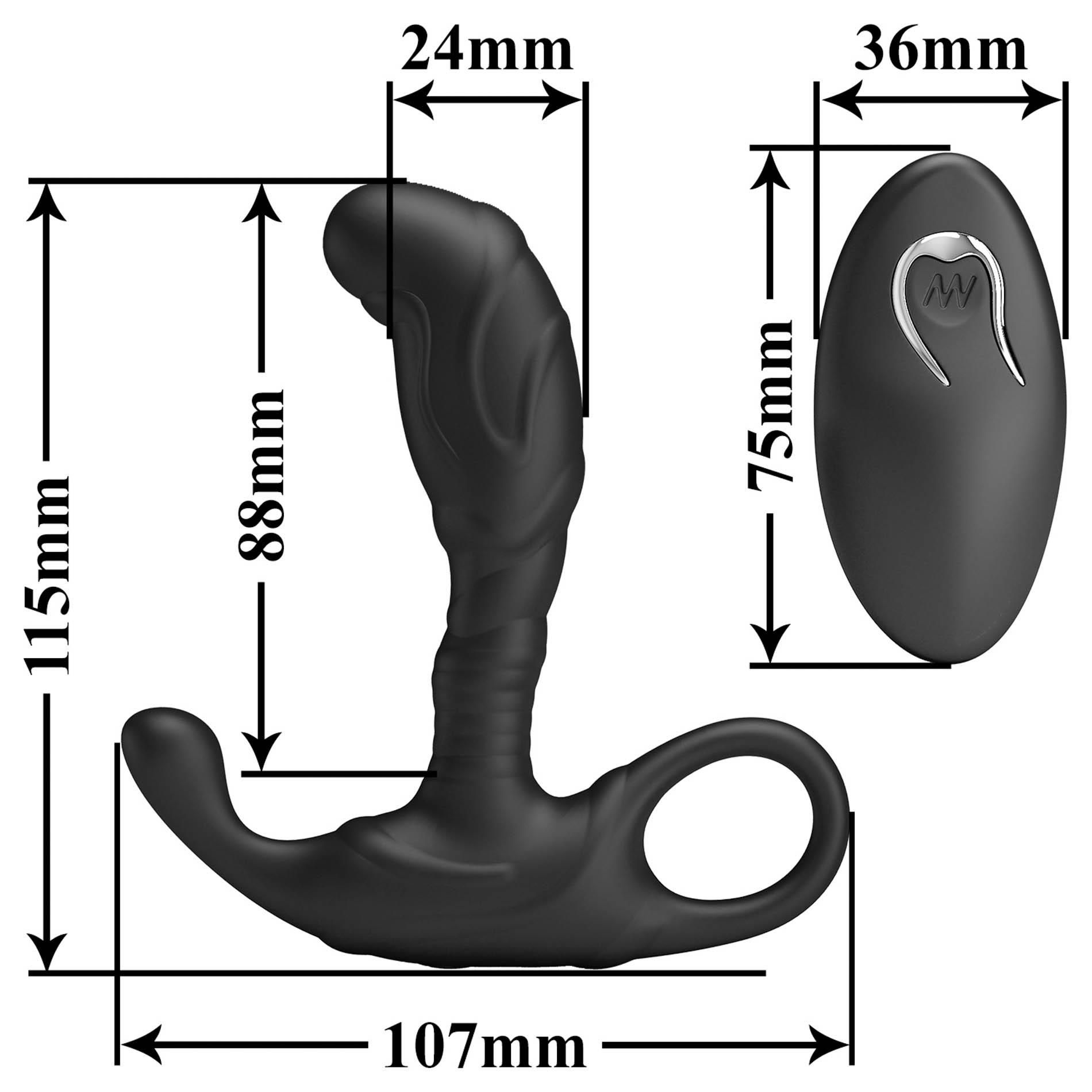 Стимулятор простаты Mr. Play Remote Control, 11.5 см (черный)
