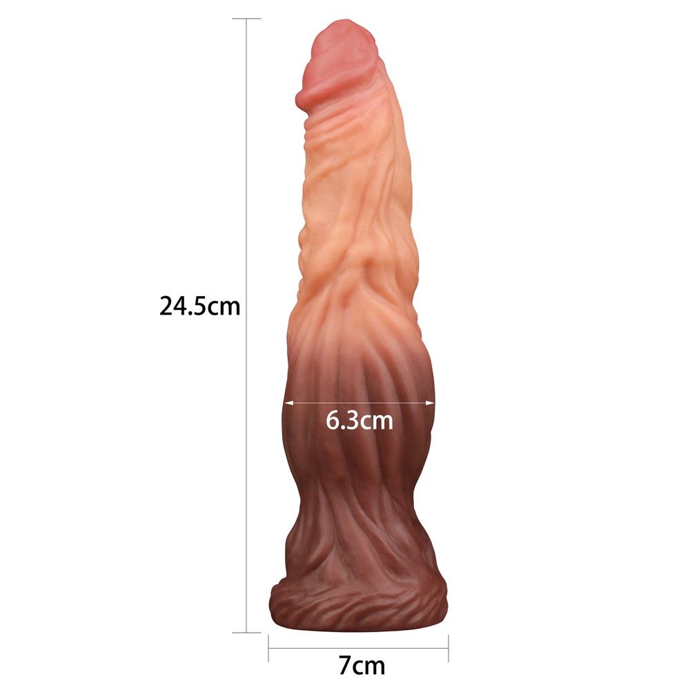 Фаллоимитатор Dual-Layered Silicone 9.5" Nature Cock, 24.5 см (коричневый)