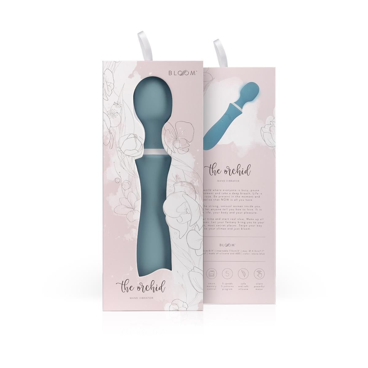 Вибромассажер Bloom Orchid, 22.5 см (бирюзовый)