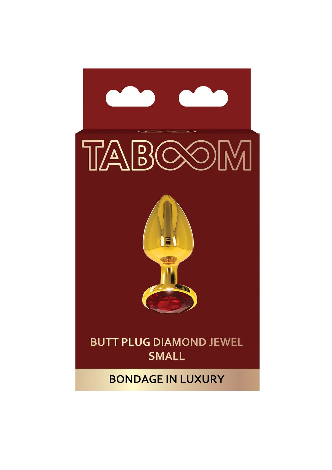 Taboom Butt Plug With Diamond Jewel S - Korek analny, Czerwony, 7 cm
