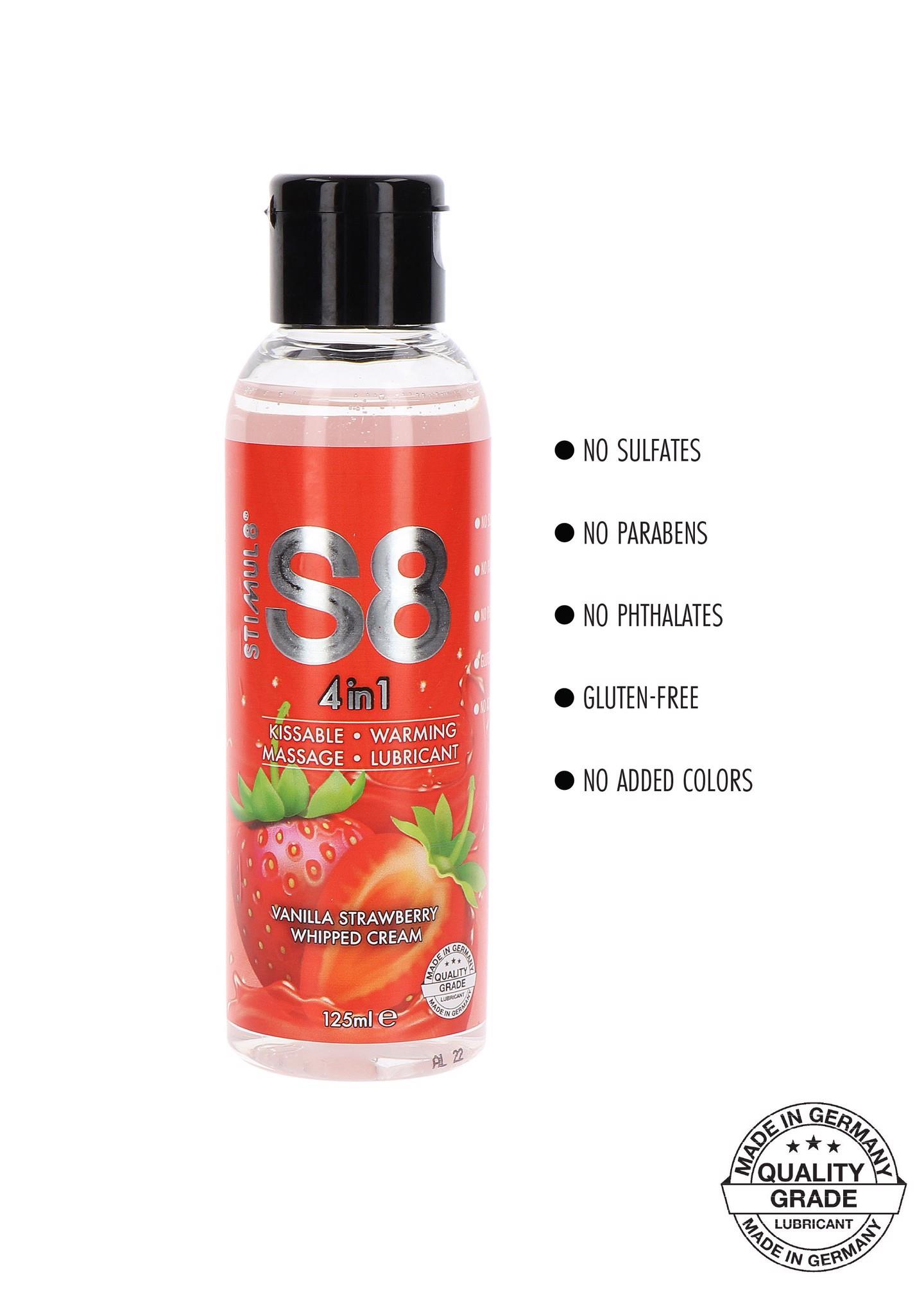 Lubrykant Stimul8 S8 4-in-1 Dessert Lube Strawberry, 125 ml