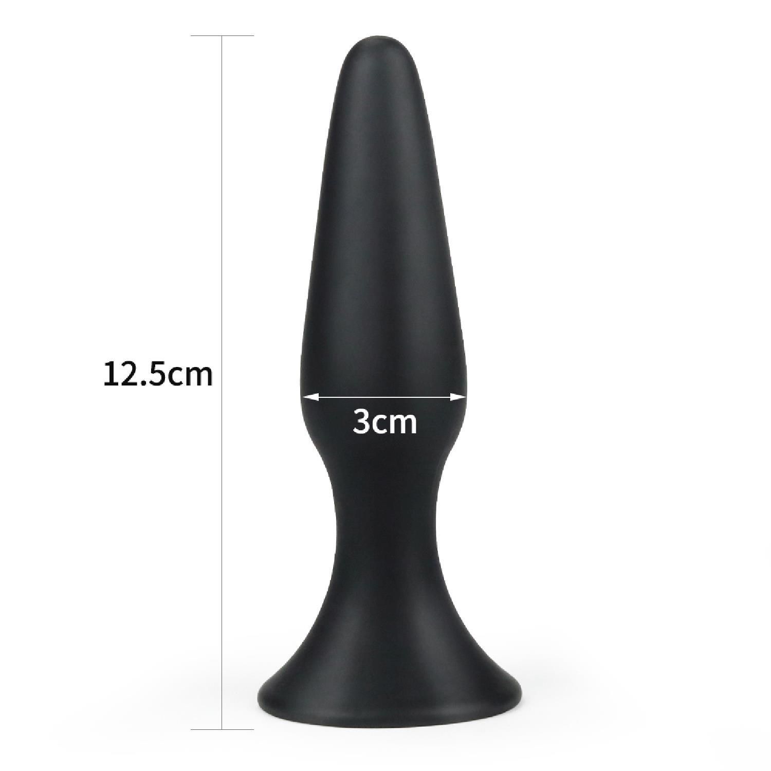 Анальна пробка LoveToy Lure Me Large, 12.5 см (чорний)