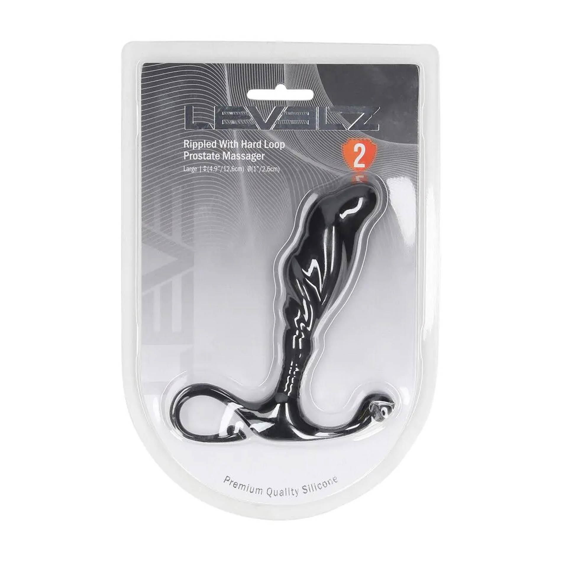 Стимулятор простаты Levelz Rippled with Hard Loop L, 12.4 см (черный)