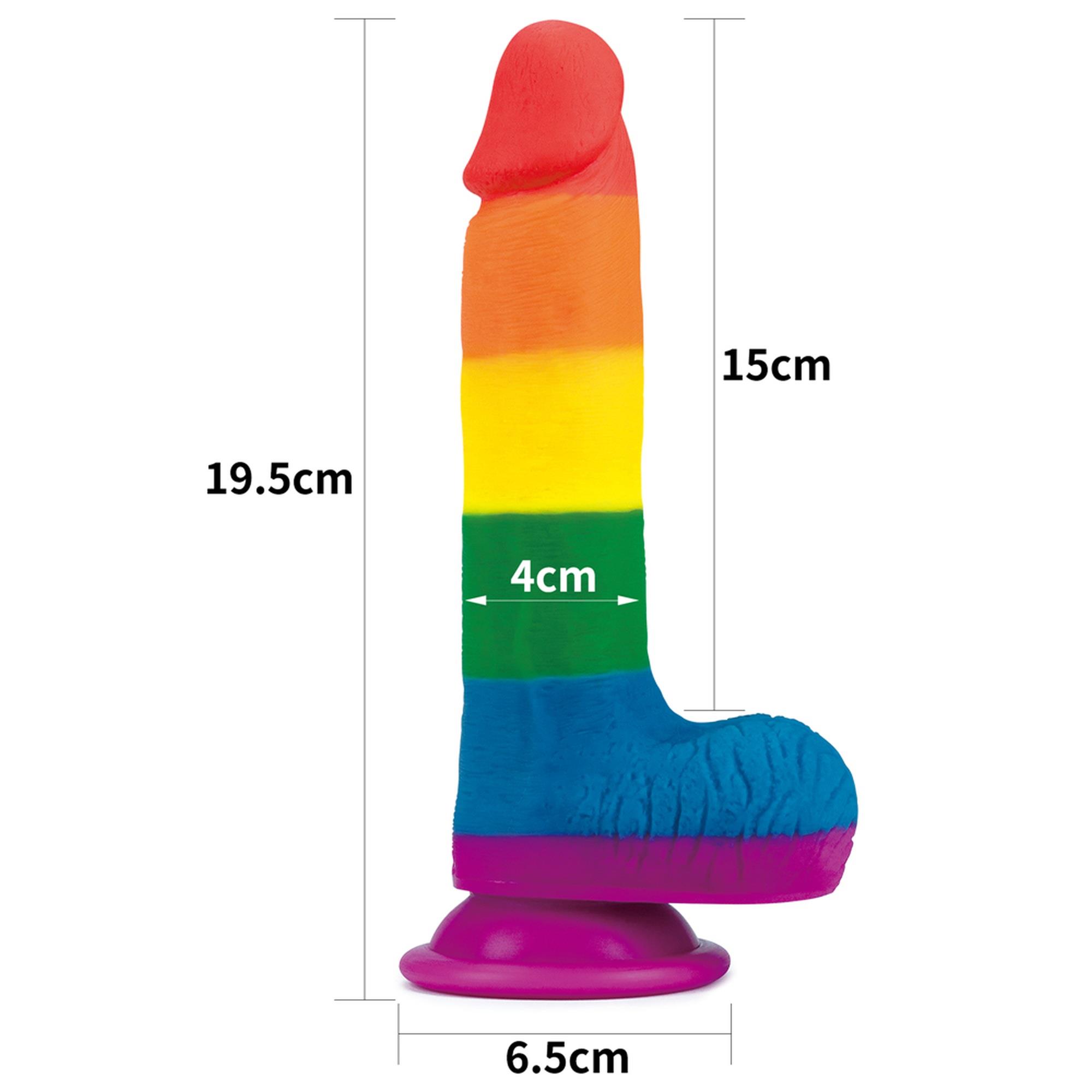 Фаллоимитатор LoveToy Prider Dildo 7.5", 19.5 см (радужный)