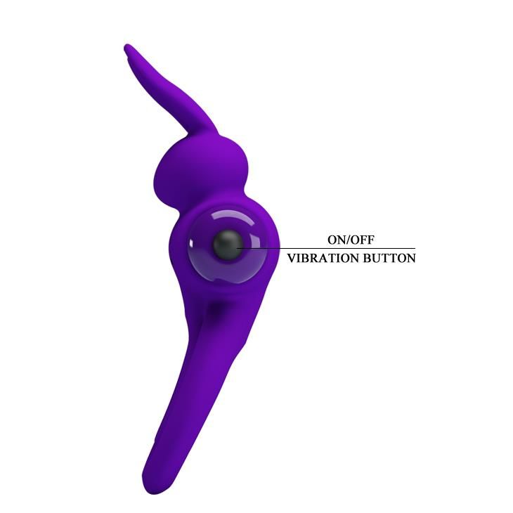 Эрекционное кольцо Pretty Love Ring Bunny III, 9,7х4,0 см (фиолетовый)