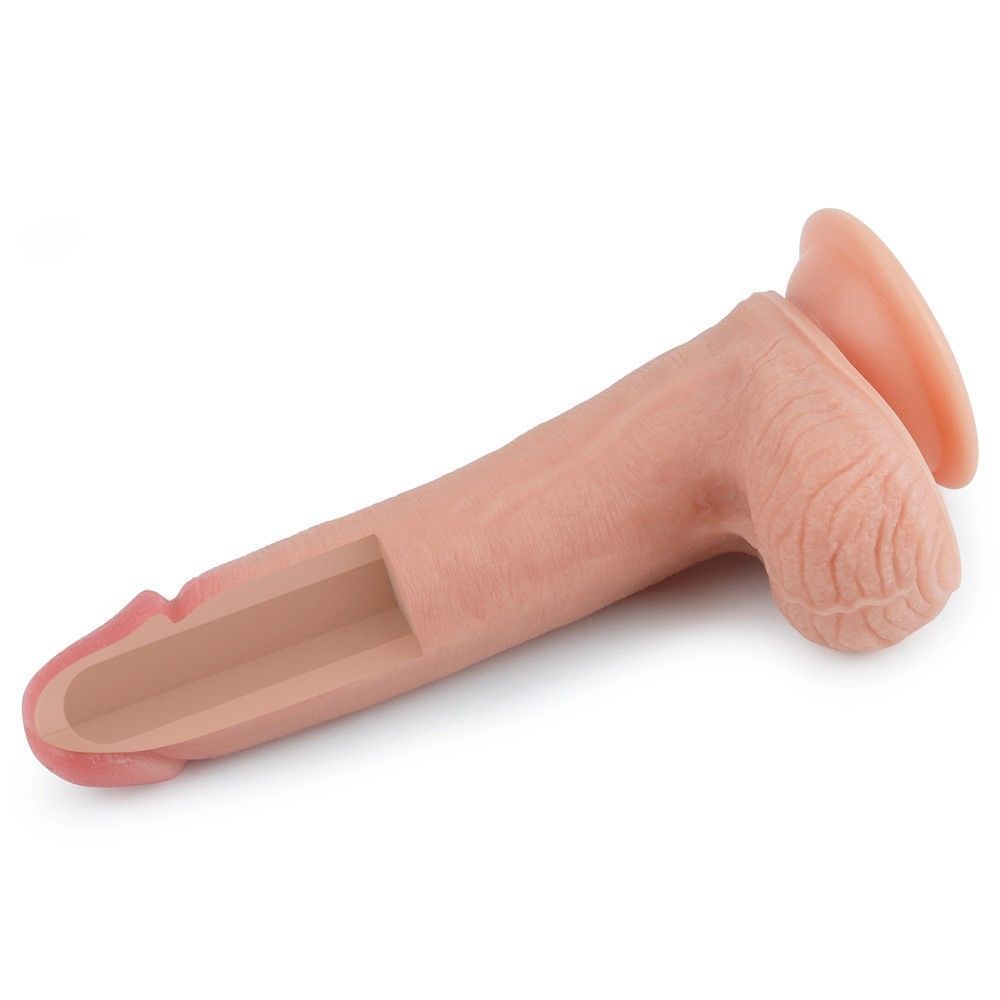 Фаллоимитатор Dual layered Platinum Silicone, 20,5 см (телесный)