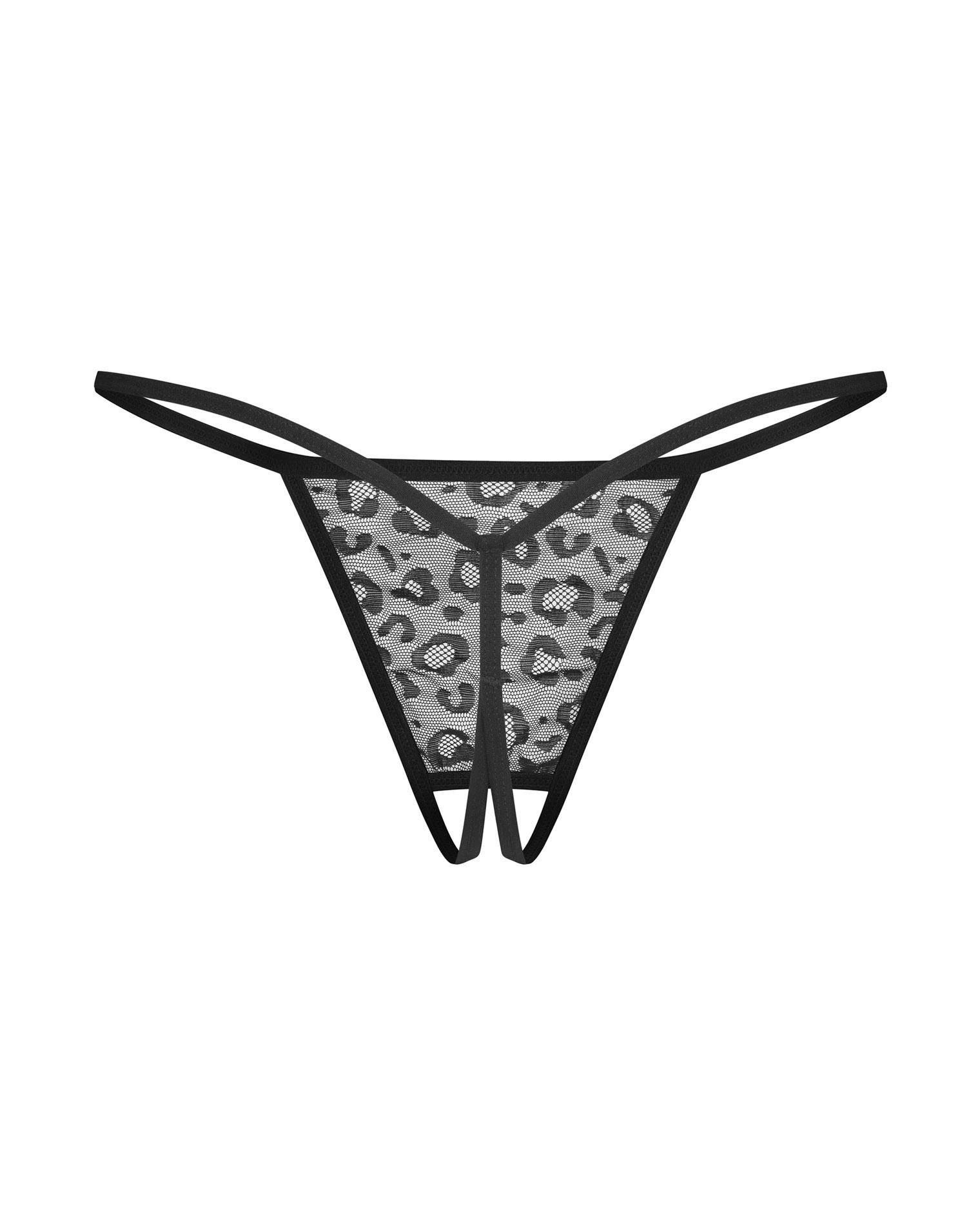 Комплект из 2 стрингов Obsessive Bianca, L/XL (черный)