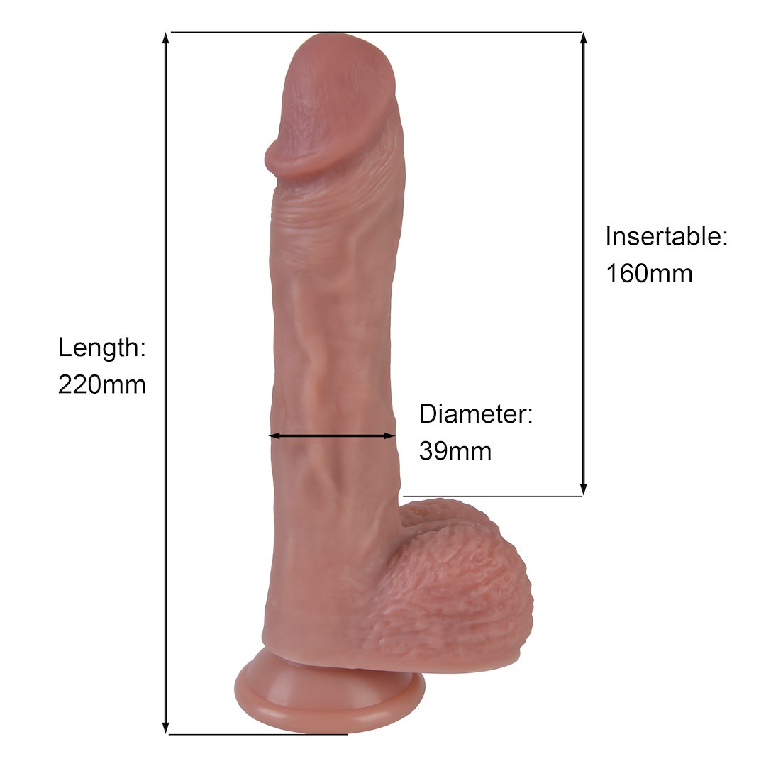 Dildo Erospace Natural Play D6, 22 cm (kolor cielisty)