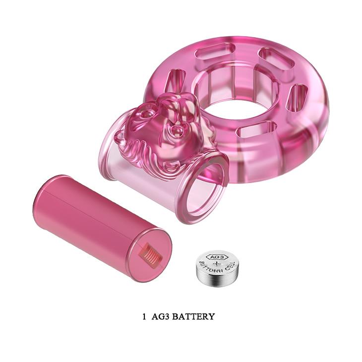 Эрекционное кольцо Baile Cock Ring Bear, 4.5 см (розовый)