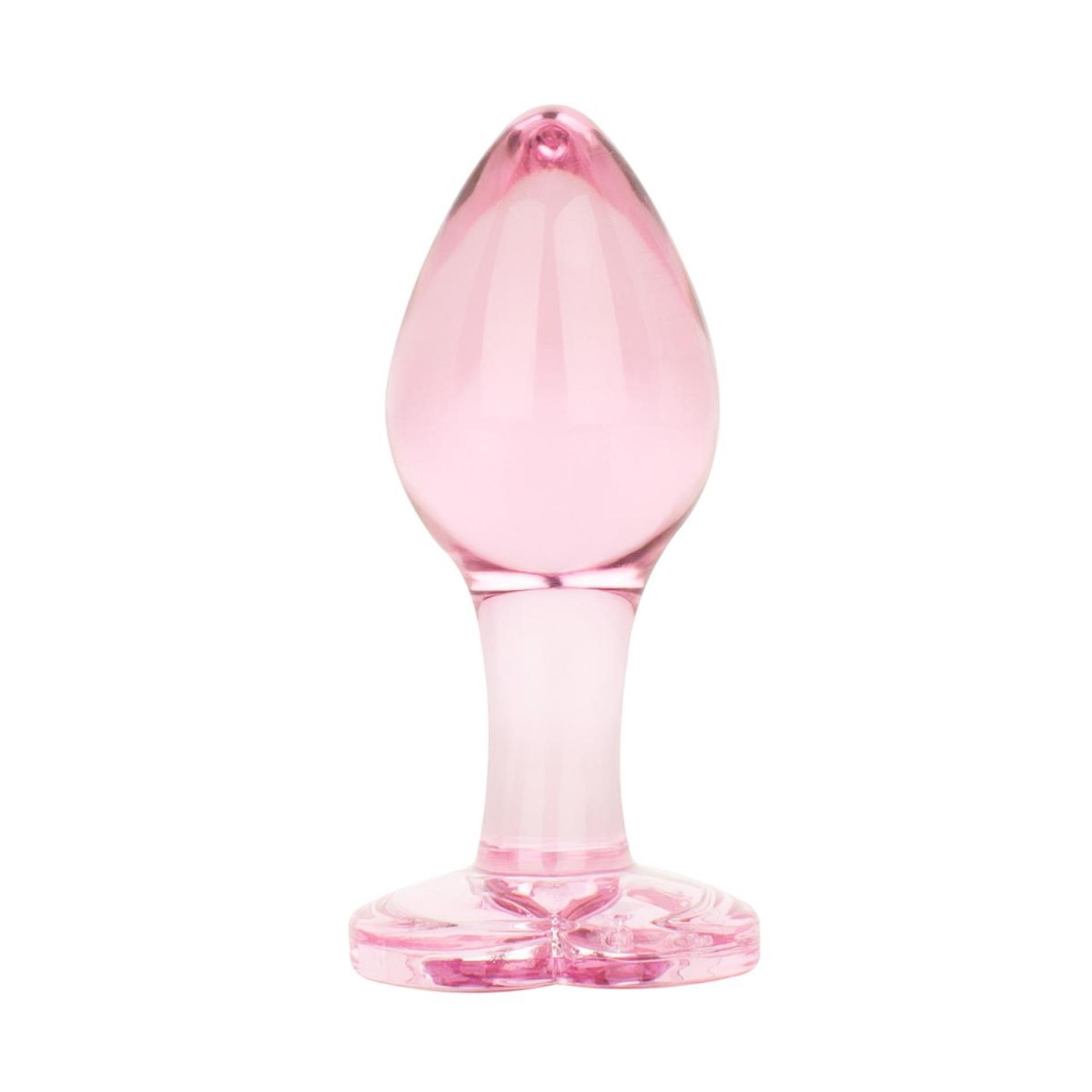 Korek analny EasyToys Anal Plug Glass M, 8,3 cm (różowy)