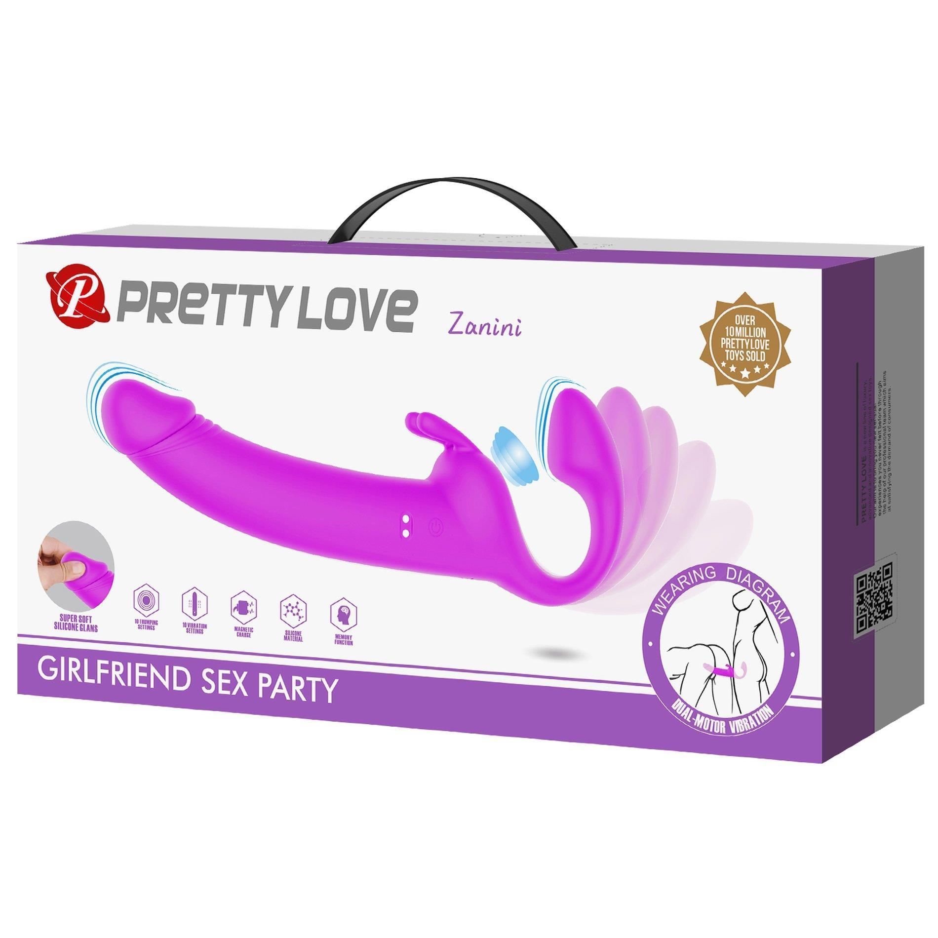 Страпон Pretty Love Zanini, 28.3 см (розовый)