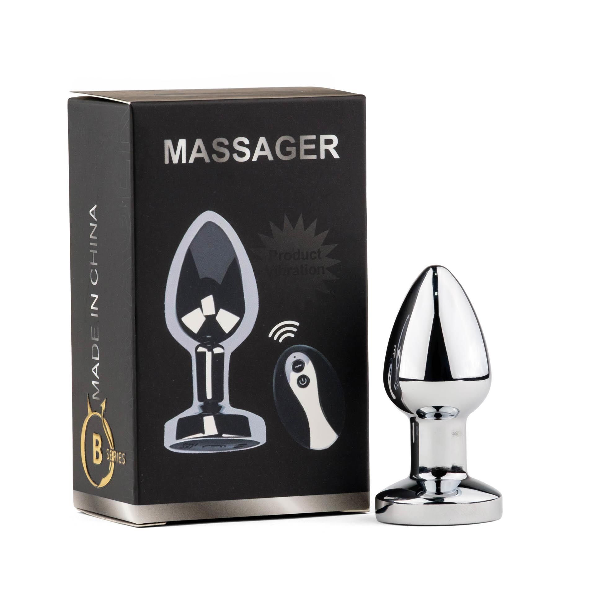 Анальная пробка B - Series HeavyFun Remote Control, 6.9 см (серебристый)