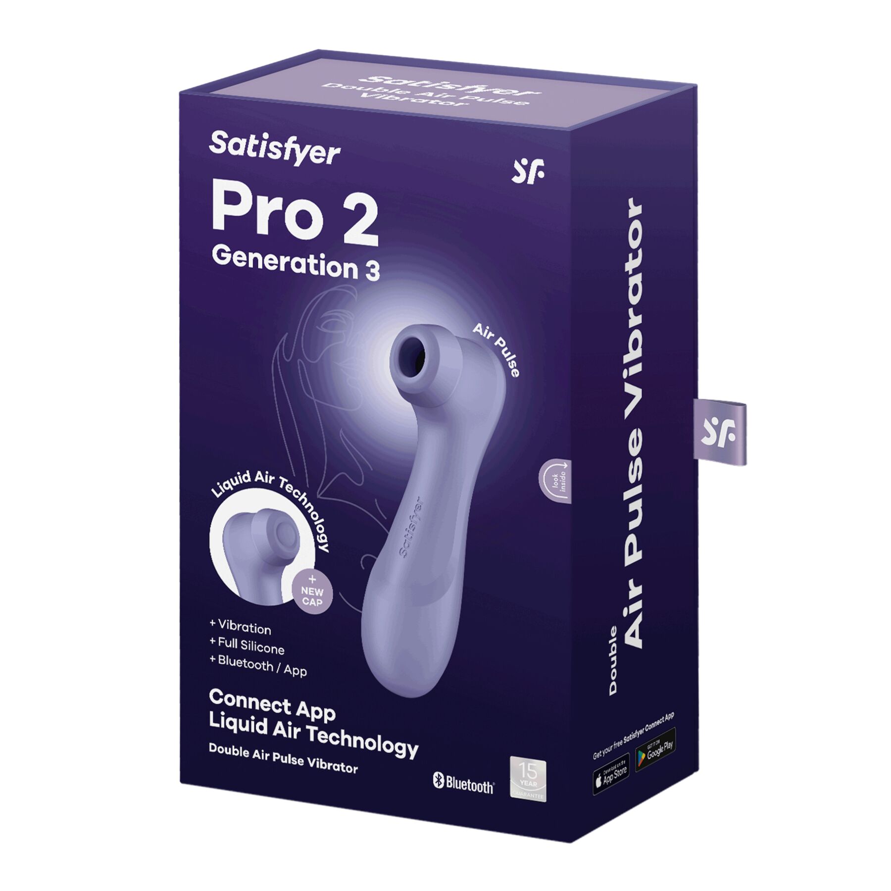 Вакуумный стимулятор клитора с вибрацией Satisfyer Pro 2 Generation 3 Connect App (фиолетовый)