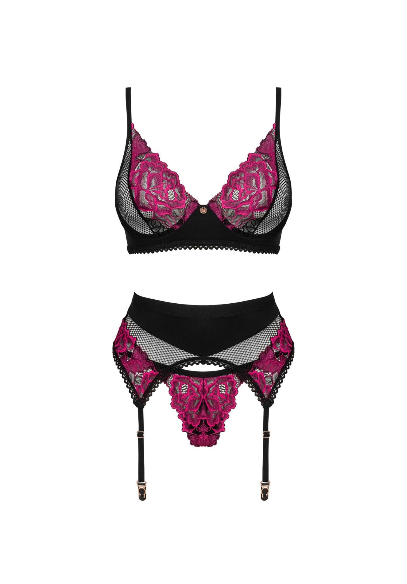 Комплект Obsessive Rosenty, XL/2XL (черный)