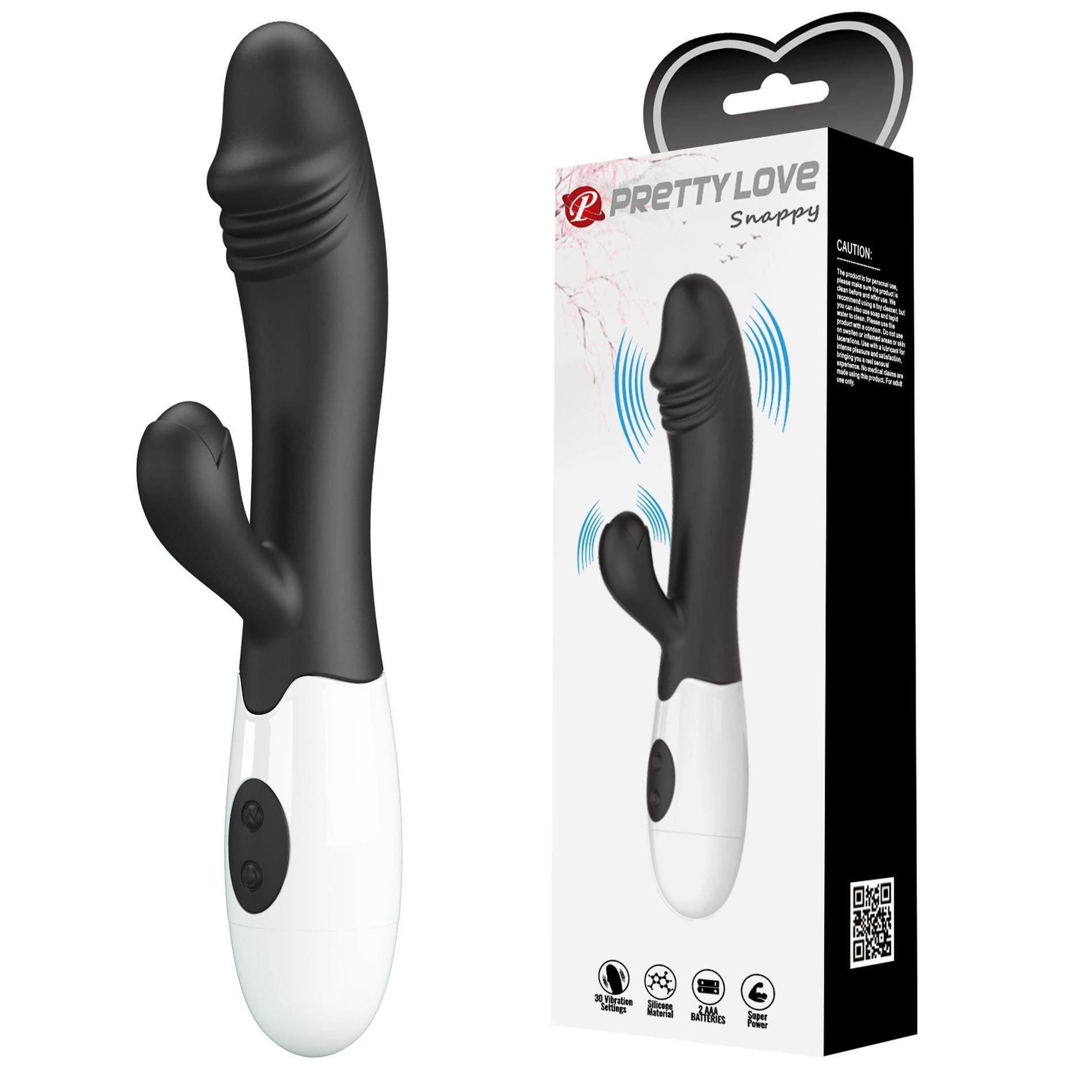 Wibrator królik Pretty Love Snappy, 19 cm (czarny)