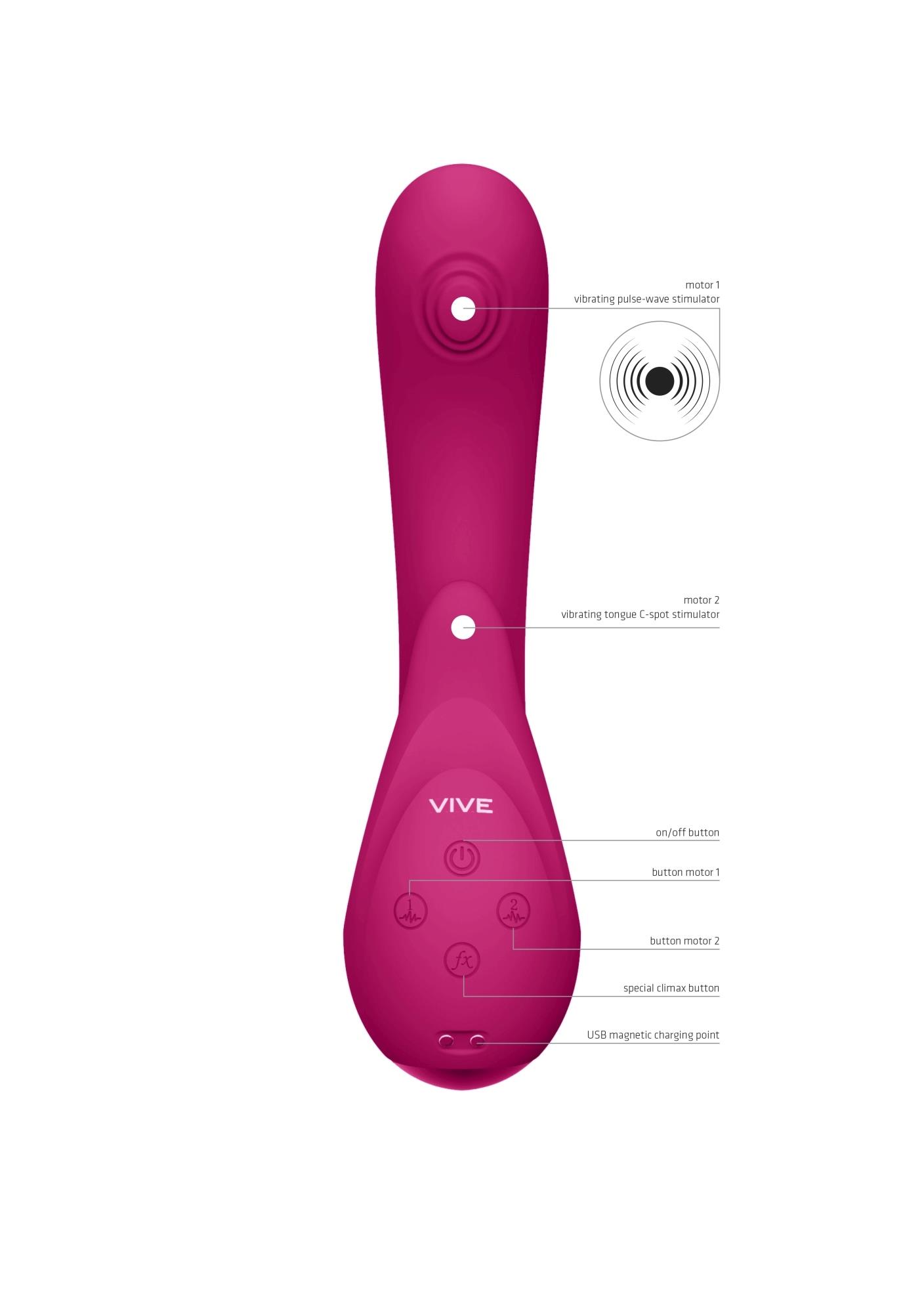 Вібратор Vive Miki, 22 см (рожевий)
