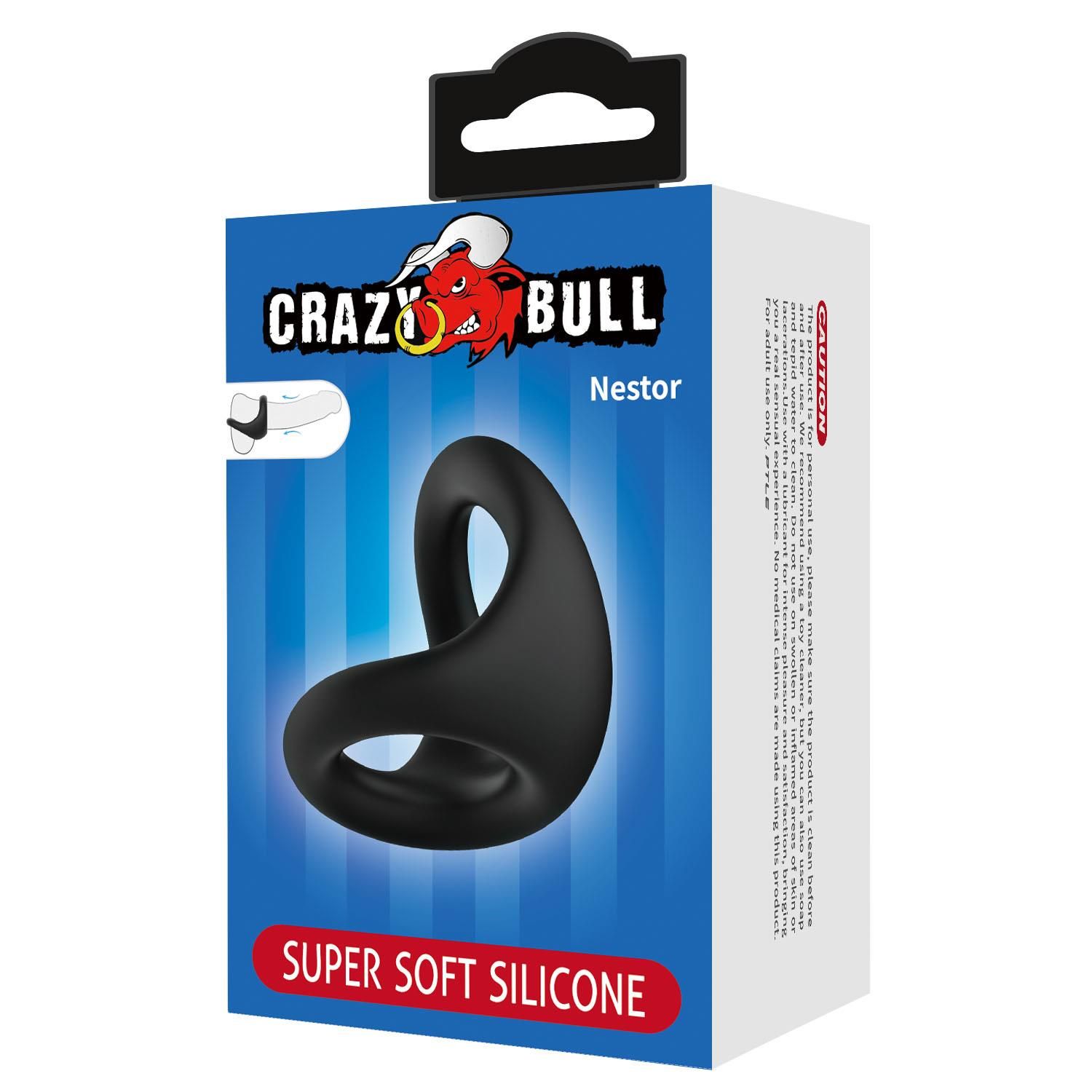 Эрекционное кольцо Crazy Bull Oberon, 7 см (черный)