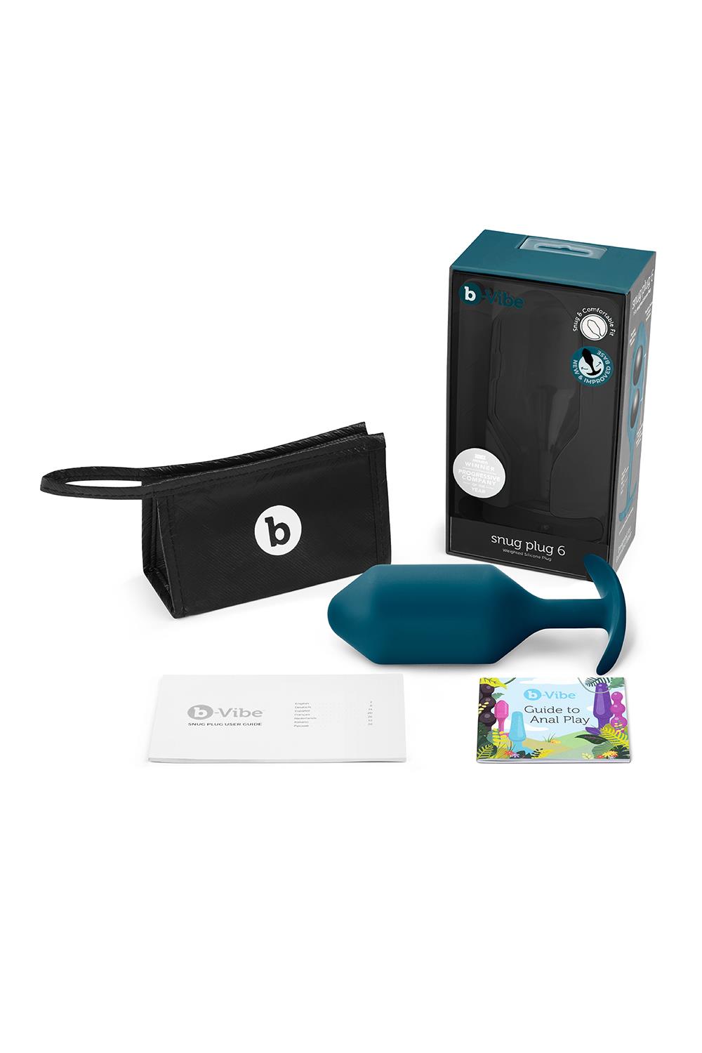 Korek analny B-Vibe Snug Plug 6, 16 cm (niebieski)