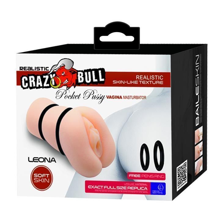 Мастурбатор Baile Crazy Bull Leona Pocket Pussy (телесный)