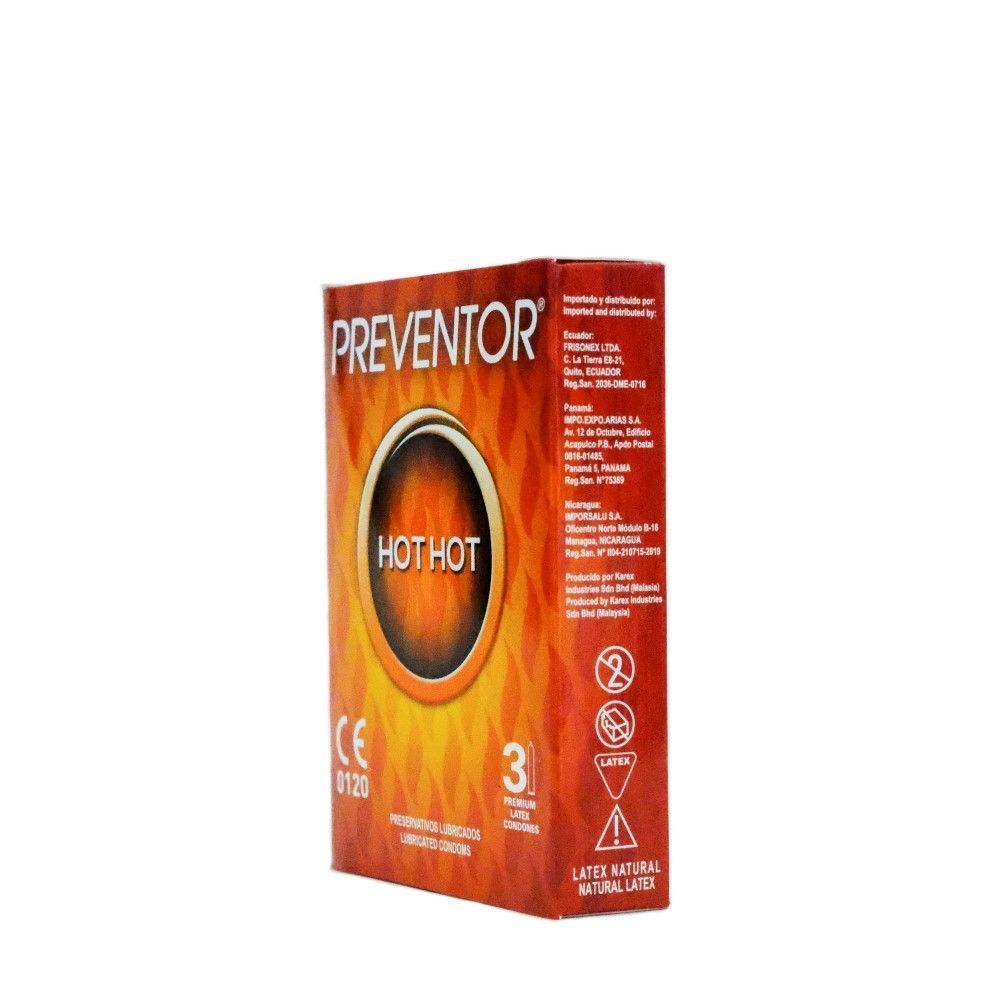 Презервативы Preventor® Hot Hot, 3 шт (ваниль)