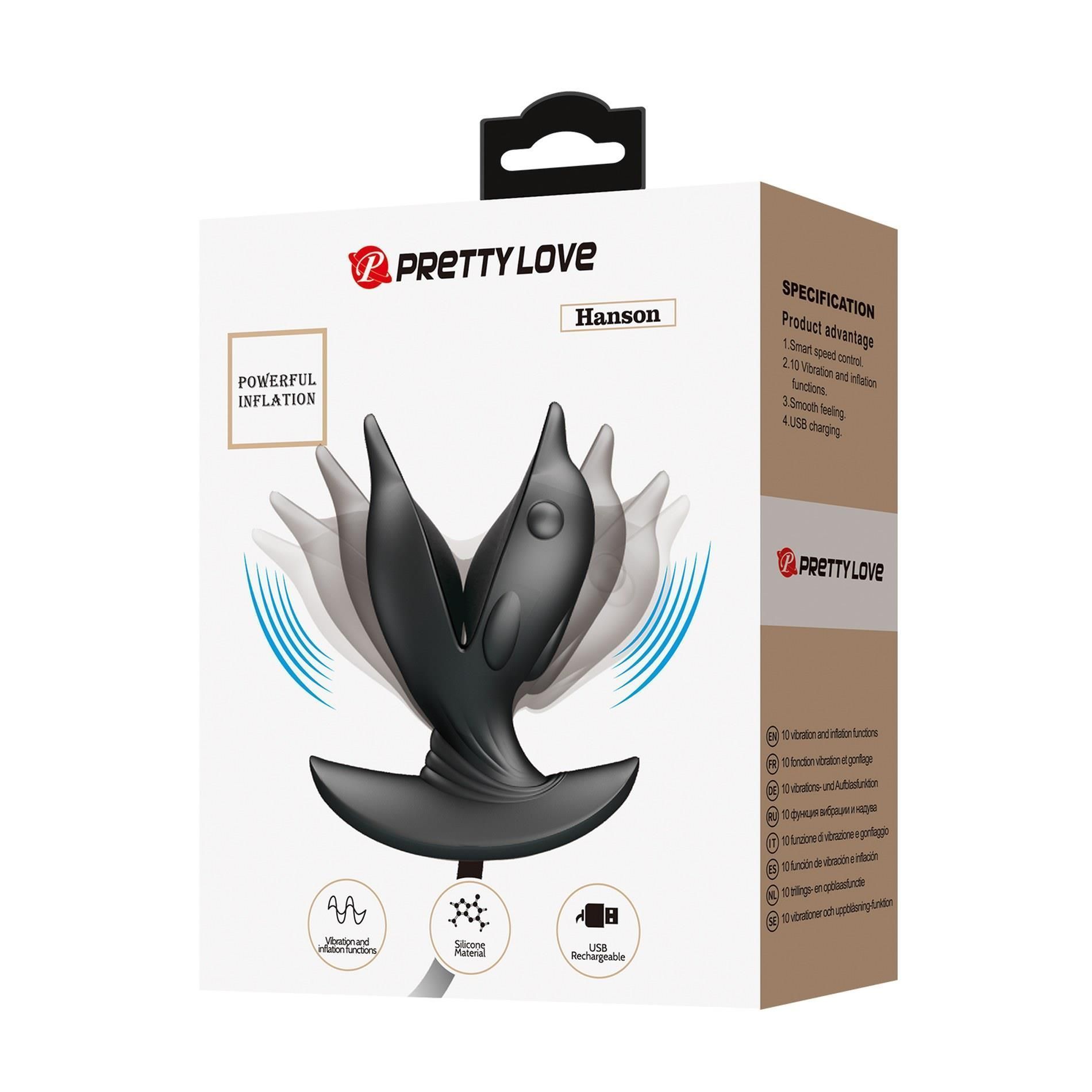 Analny rozszerzacz z wibracją Pretty Love Hanson, 10,6 cm (czarny)