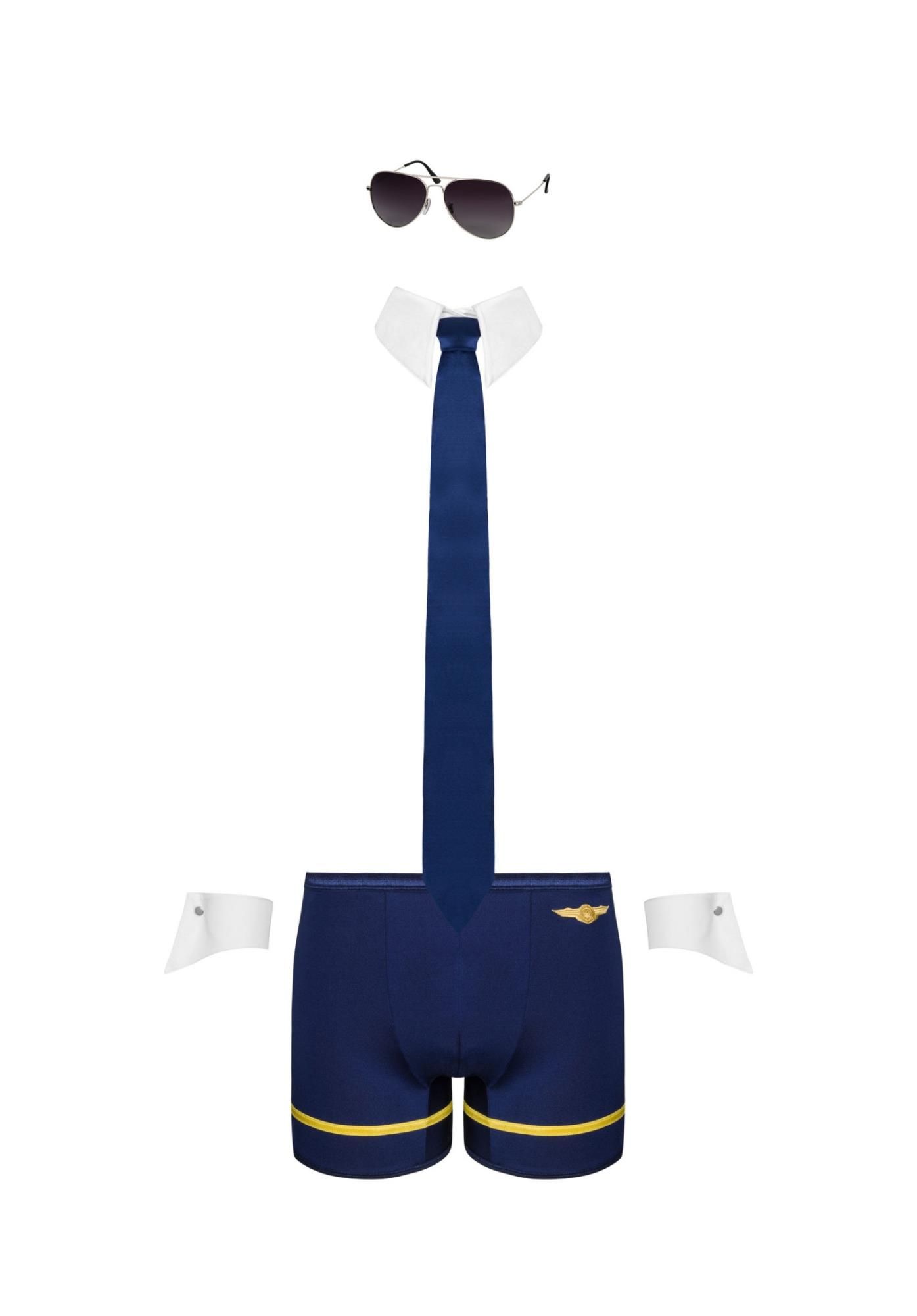 Мужской костюм пилота Obsessive Pilotman, 2XL/3XL (синий)