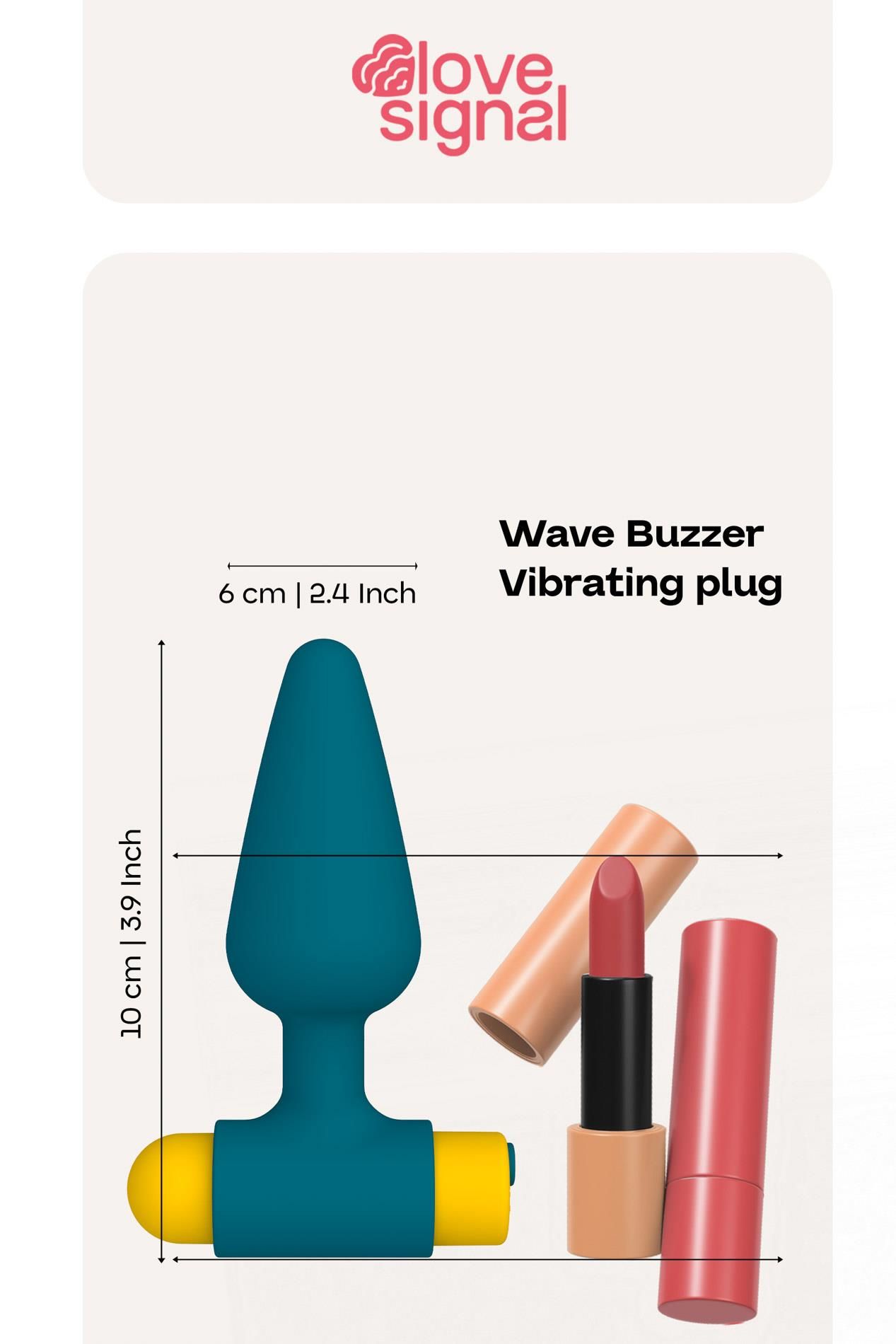 Анальная пробка Dream Toys Wave Buzzer, 10 см (синий)