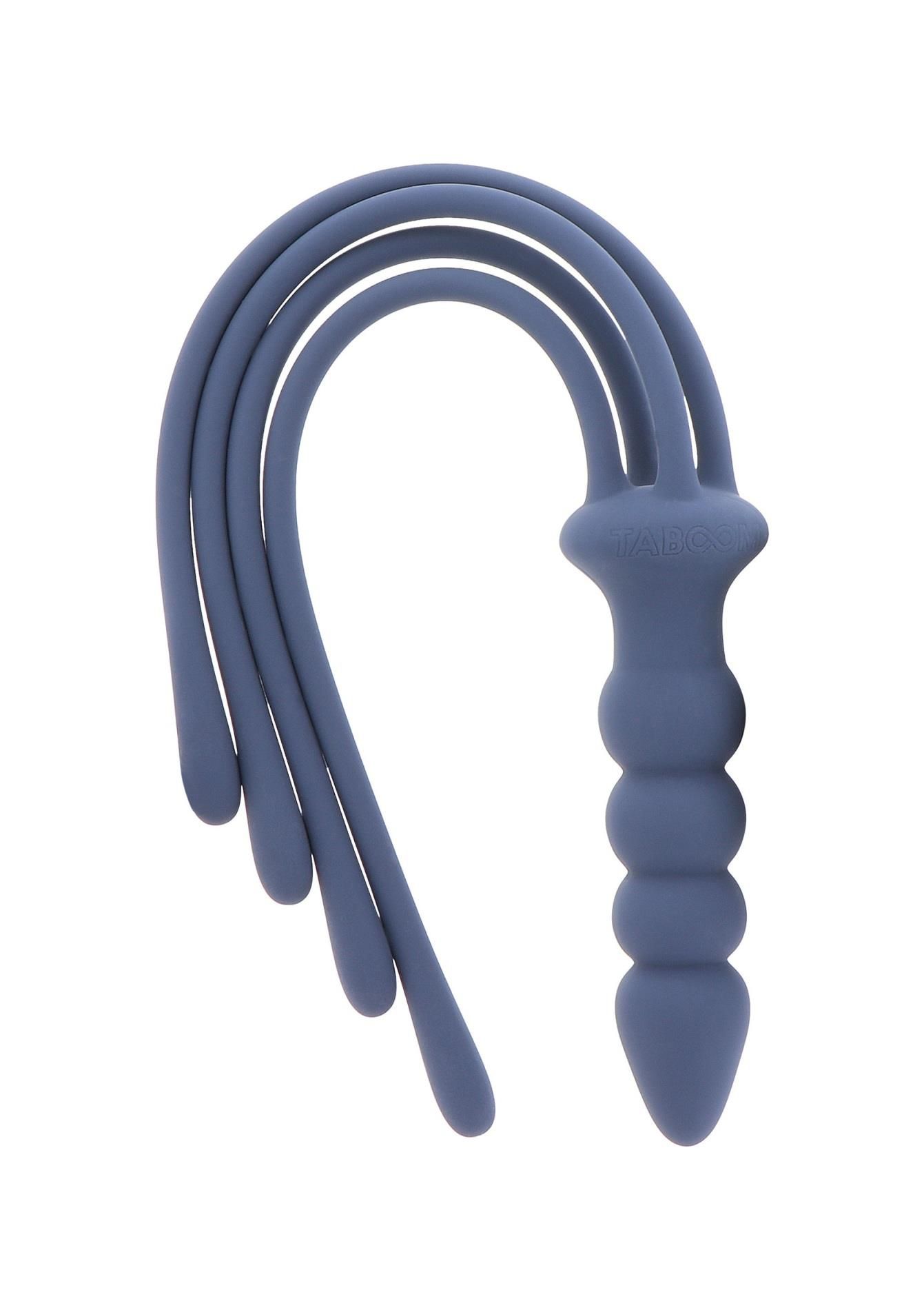 Flogger Taboom Silicone Supreme Whip & Plug, 38 cm (niebieski)