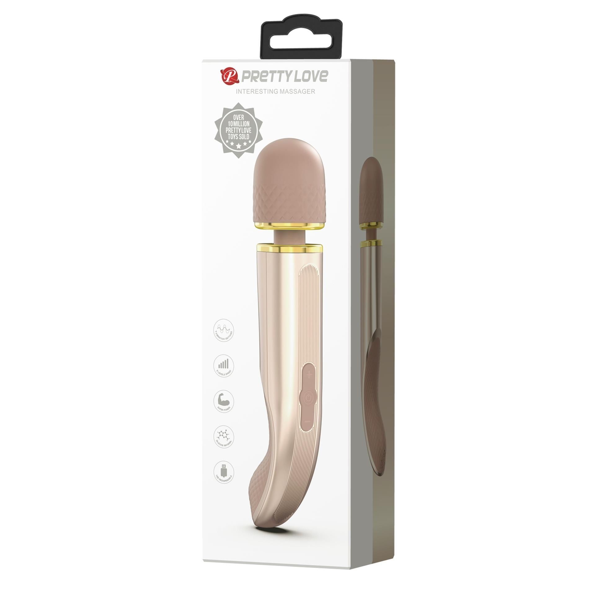 Вибромассажер Pretty Love Interesting Massager, 29 см (золотой)