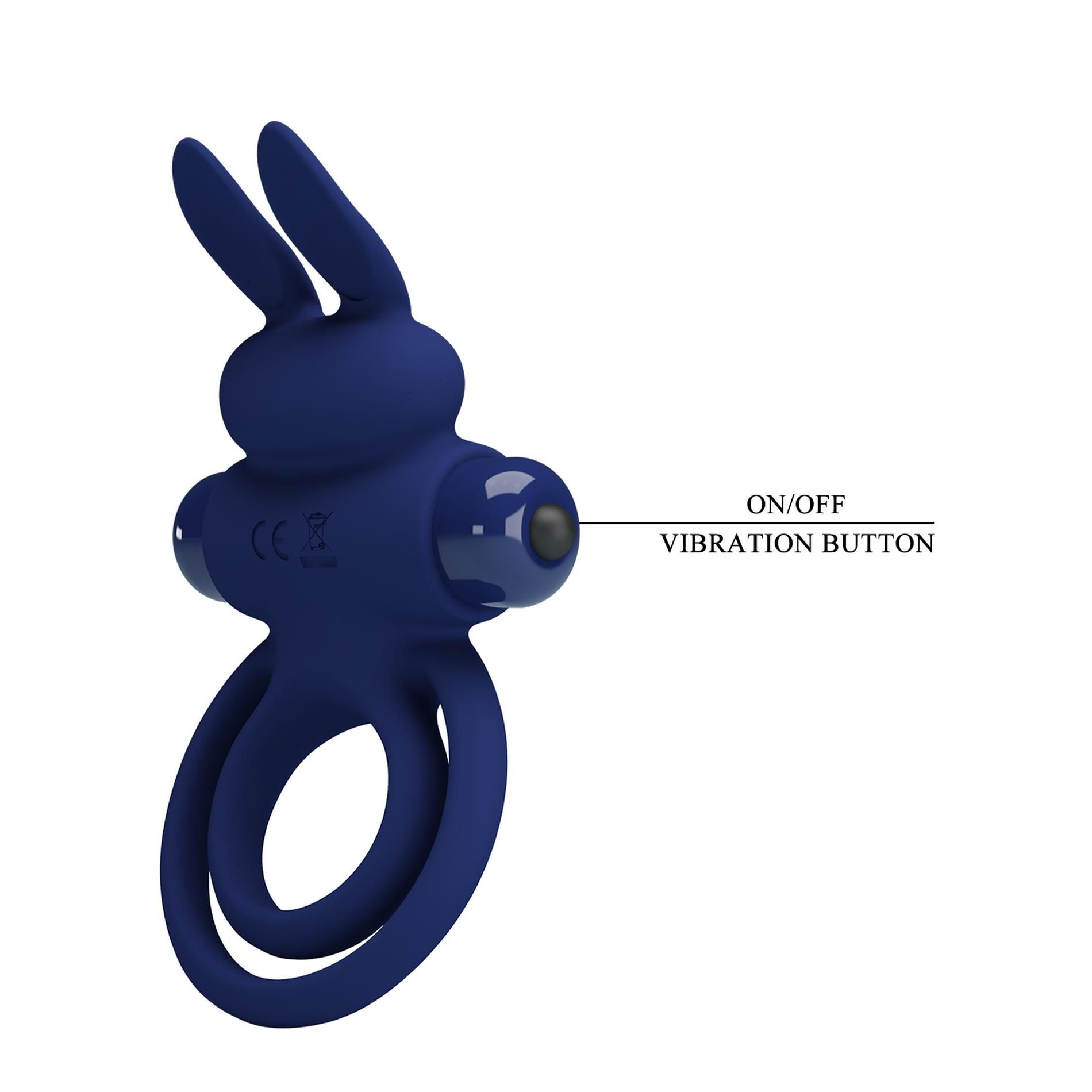 Виброкольцо Pretty Love Powerful Ring, 9,7 см (синий)