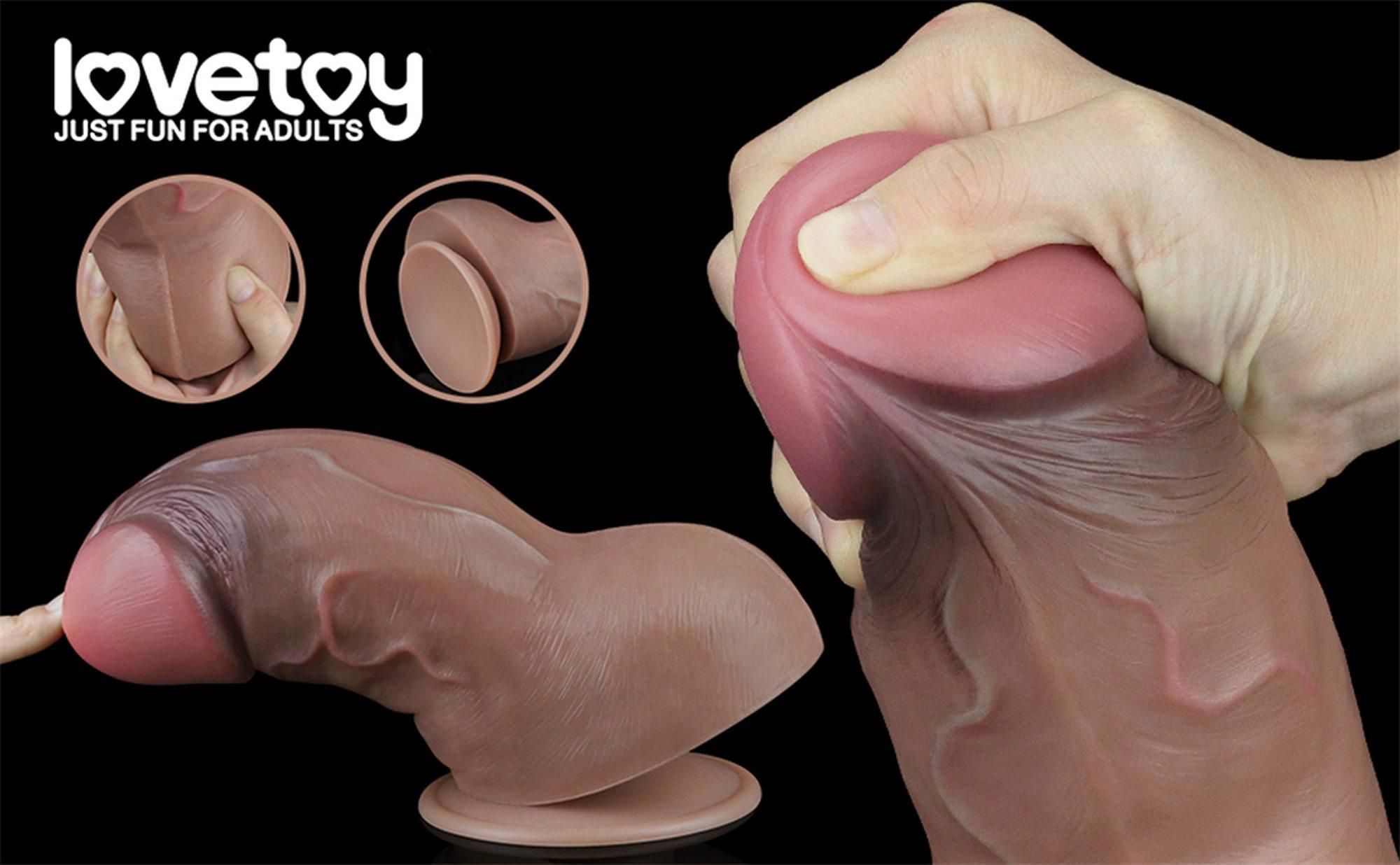 Реалистичный фаллоимитатор LoveToy Nature Cock, 18,2 см (коричневый)