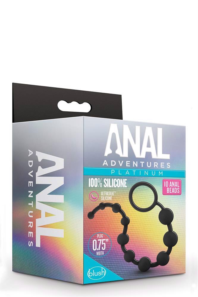 Анальная цепочка Anal Adventures Platinum Anal Beads, 31.8 см (черный)