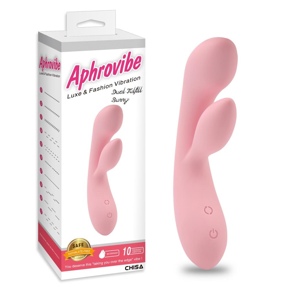 Вибратор-кролик Aphrovibe Dual Fulfill Bunny, 20.5 см (розовый)