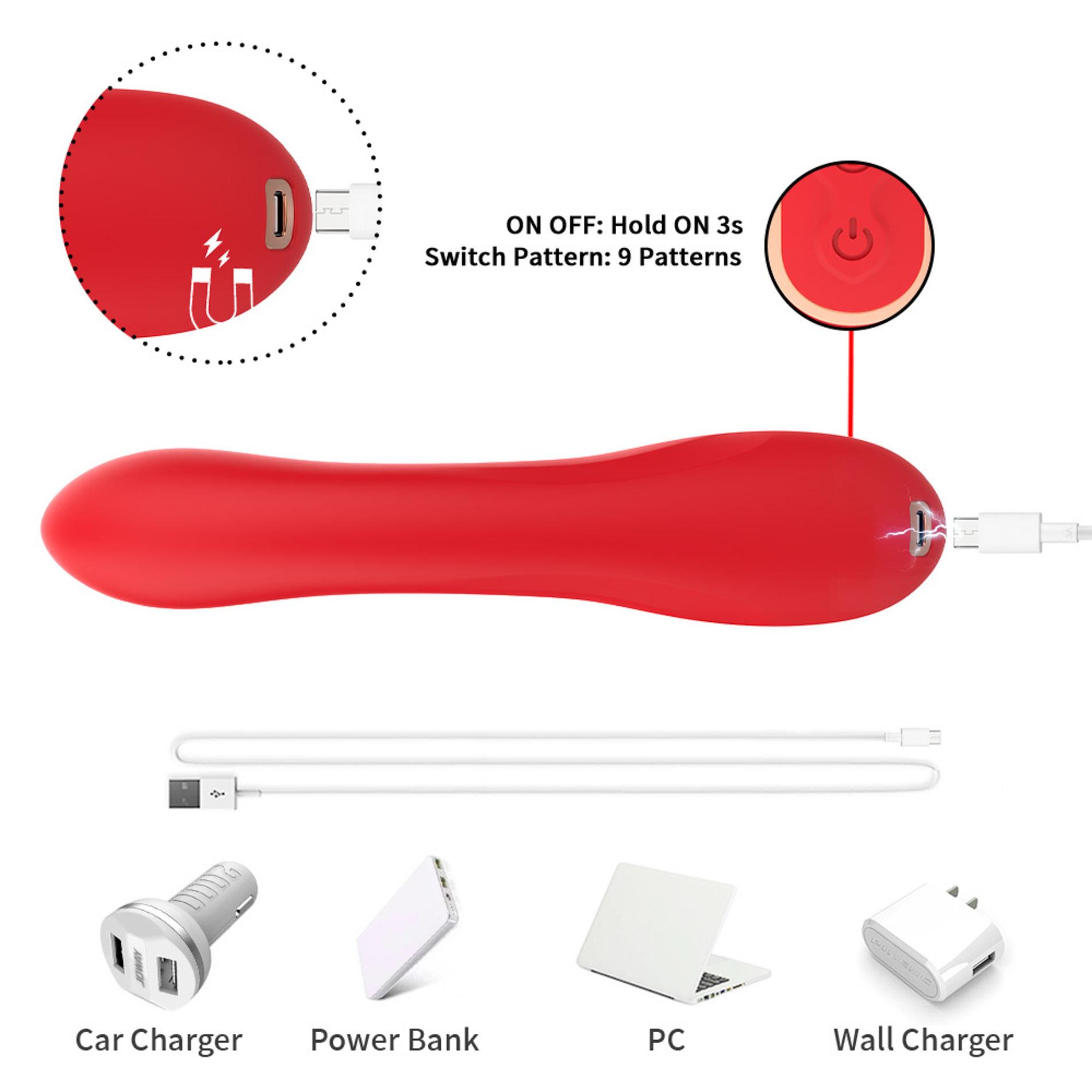 Вібратор-кролик B - Series Joy Crazy Horse Red Three-point Vibration, 22,3 см (червоний)