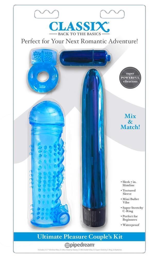 Набор секс-игрушек Classix Ultimate Pleasure Couple’s Kit, 4 шт (синий)