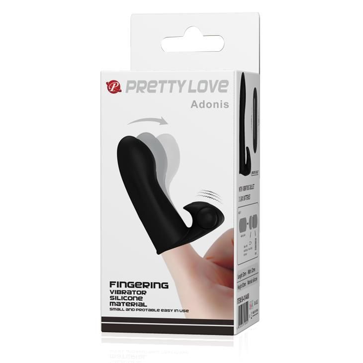 Вибратор на палец Pretty Love Adonis, 8,2 см (черный)