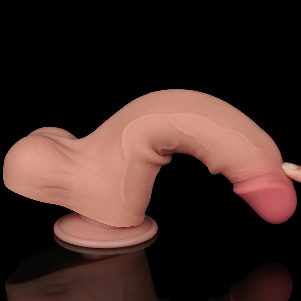 Фаллоимитатор Sliding-Skin Dual Layer Dong 8.5'', 22 см (телесный)