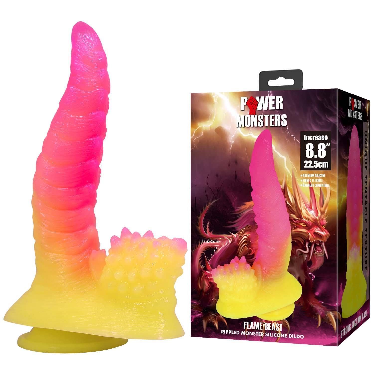 Фаллоимитатор Power Monsters Flamebeast, 22.5 см (мульти)