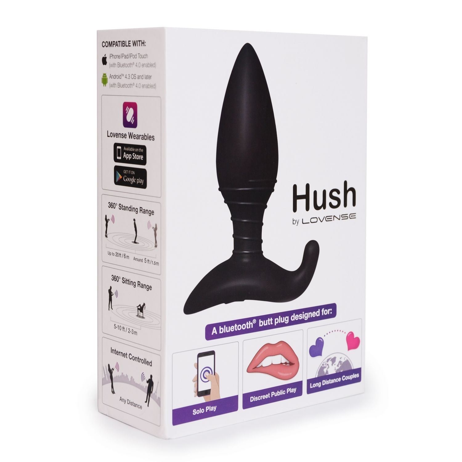 Korek analny Lovense Hush, 12,1 cm (czarny)