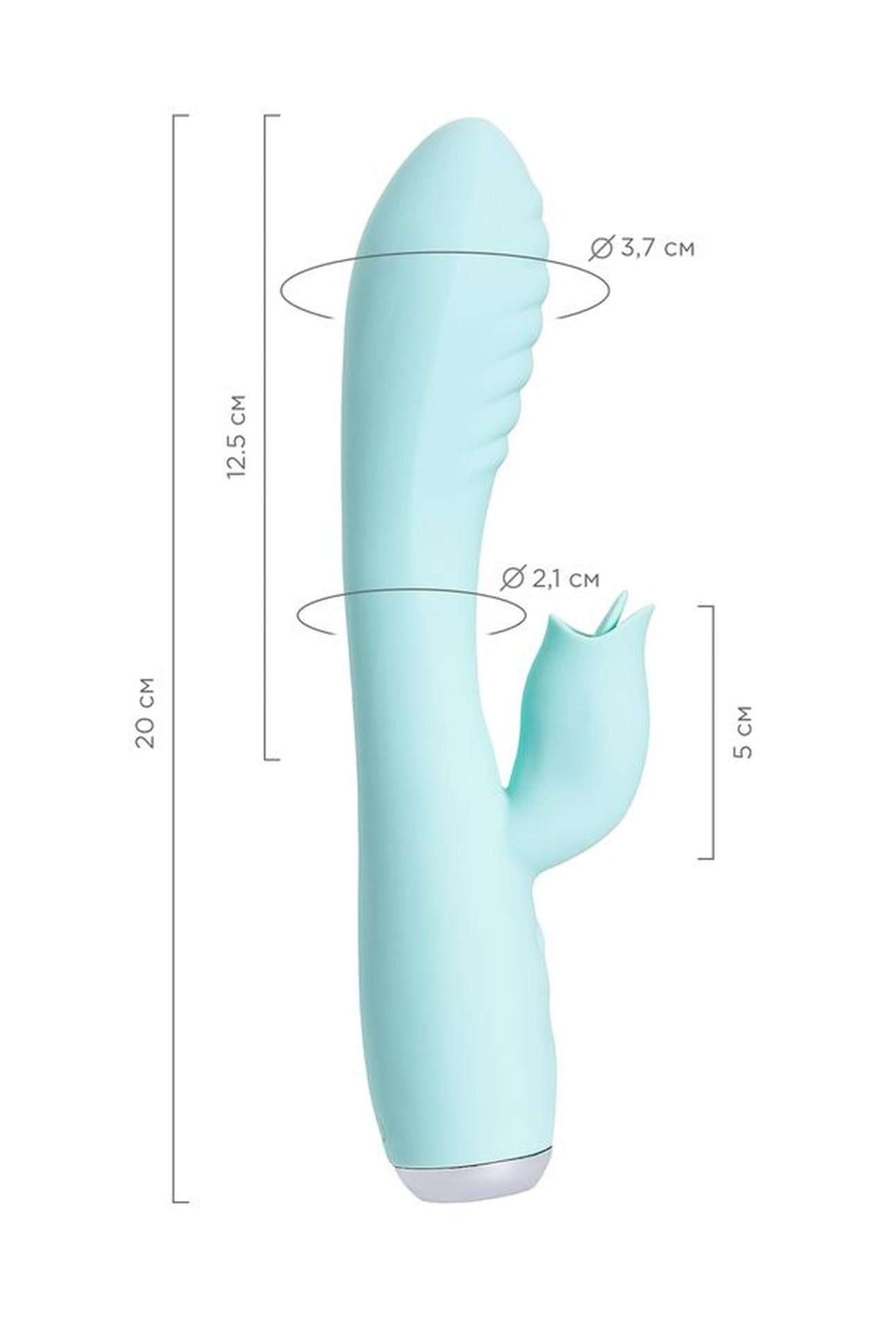 Toyfa Milo Licking Rabbit Vibrator - Wibrator królik, Niebieski, 20 cm