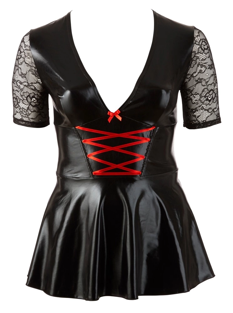 Мини-платье Cottelli Vinyl Lack Wetlook Latex, XL (черный)