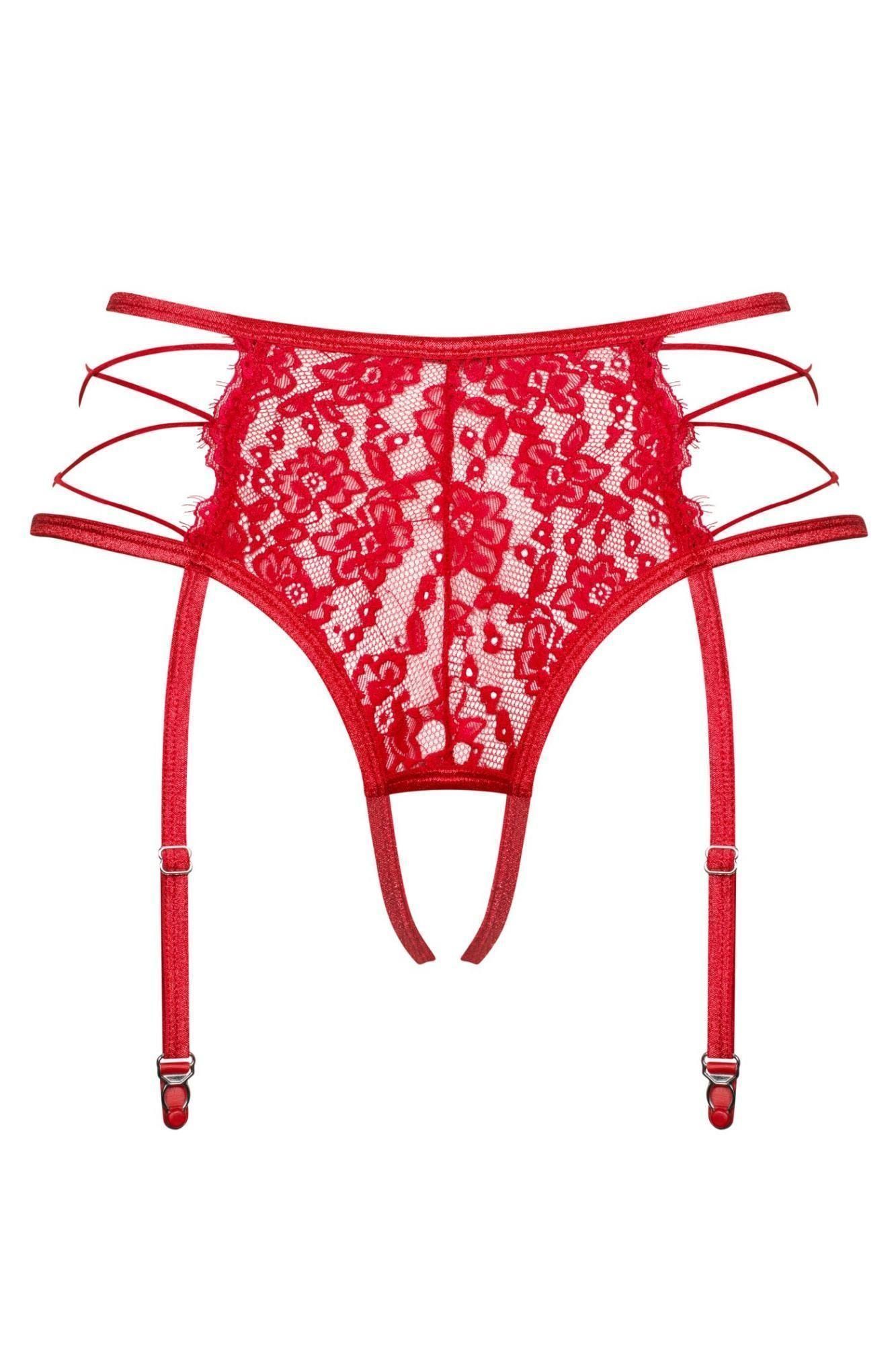 Пояс для чулок Obsessive Rediosa, L/XL (красный)