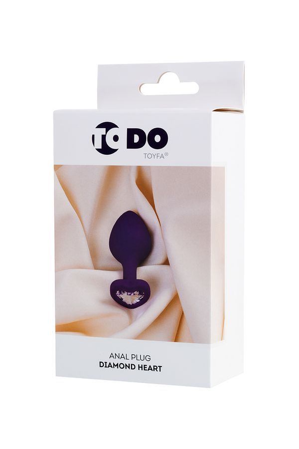 Анальна пробка ToDo Anal Plug Diamond Heart 8 см (фіолетовий)