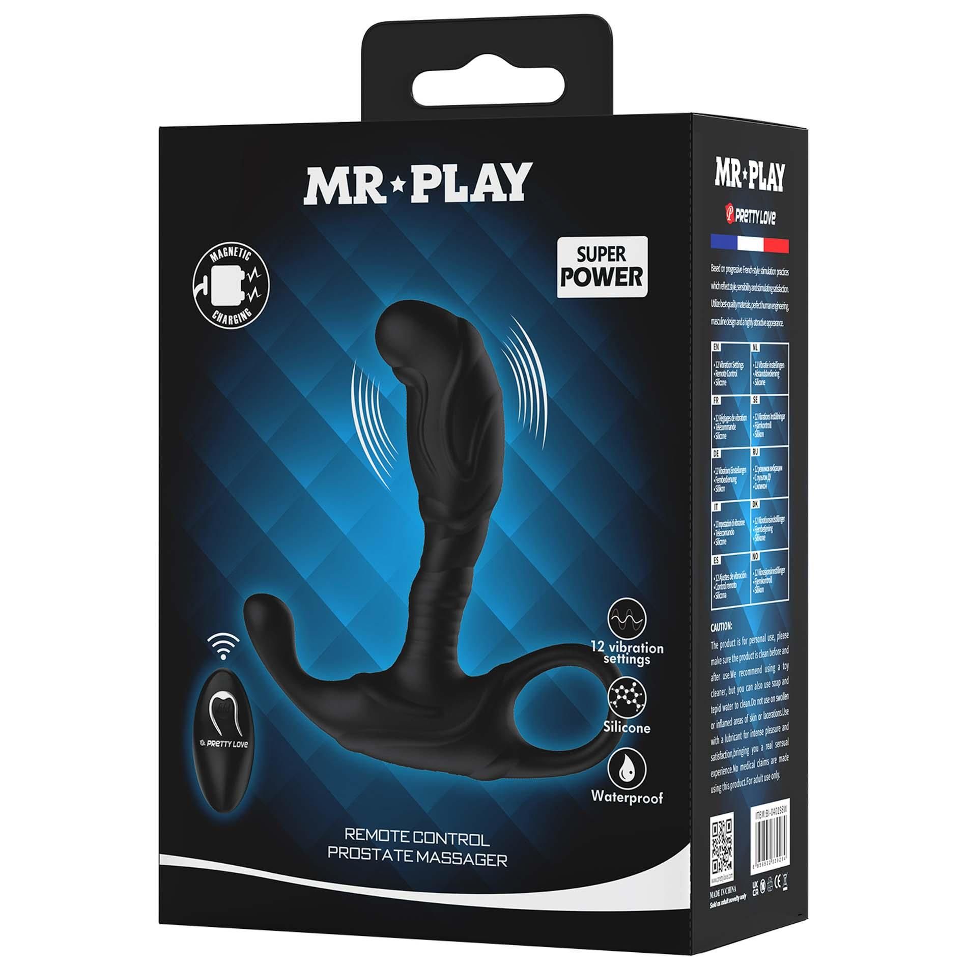 Стимулятор простаты Mr. Play Remote Control, 11.5 см (черный)