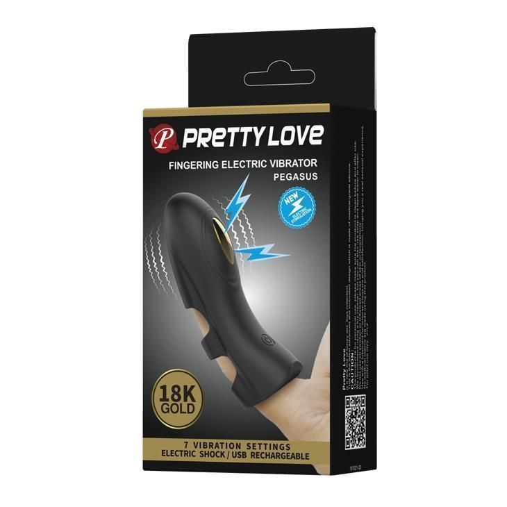 Насадка для фінгерінга Pretty Love Pegasus, 10.5 см (чорний)