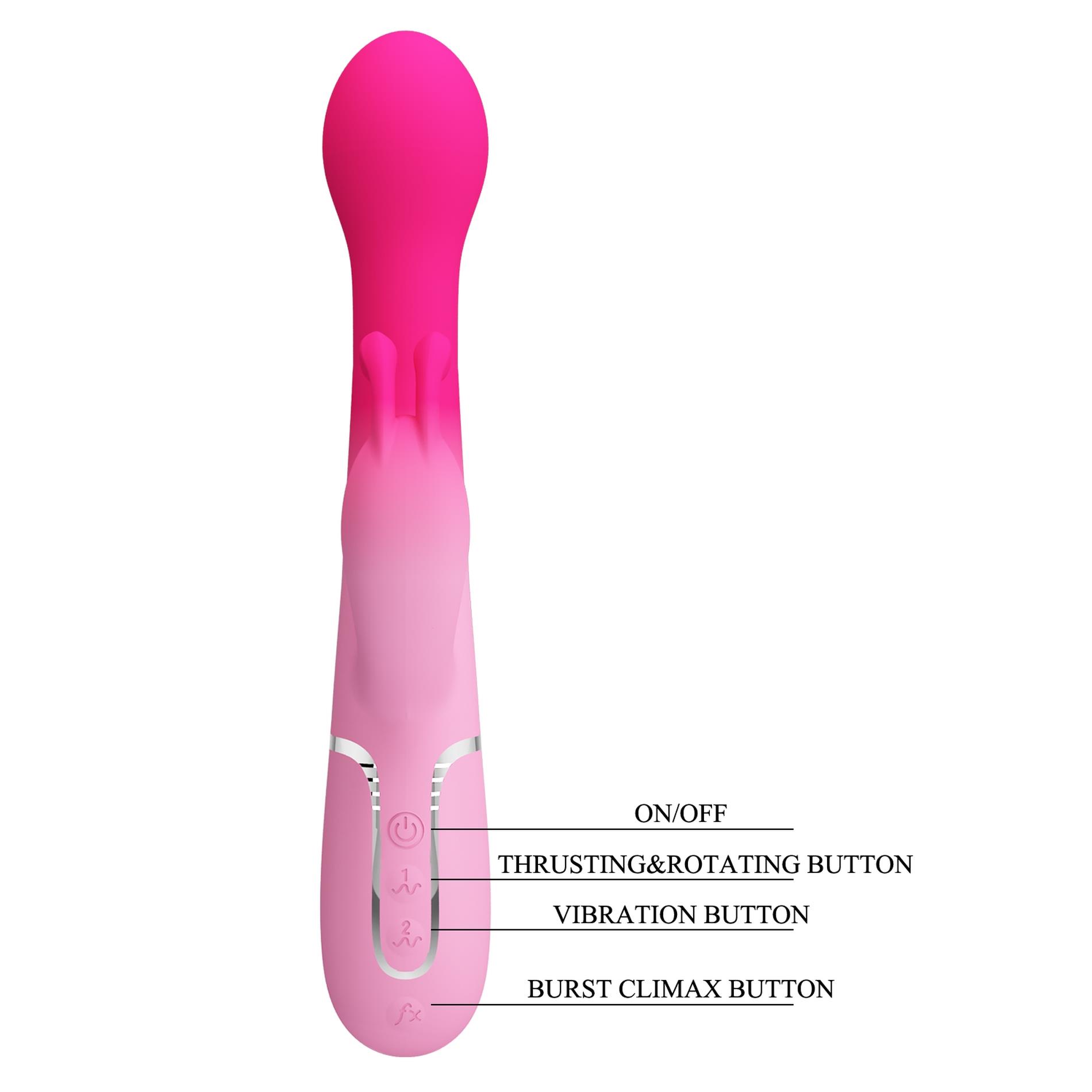 Вибратор- кролик Pretty Love Dejon Twinkled Tenderness, 22,6 см (розовый)